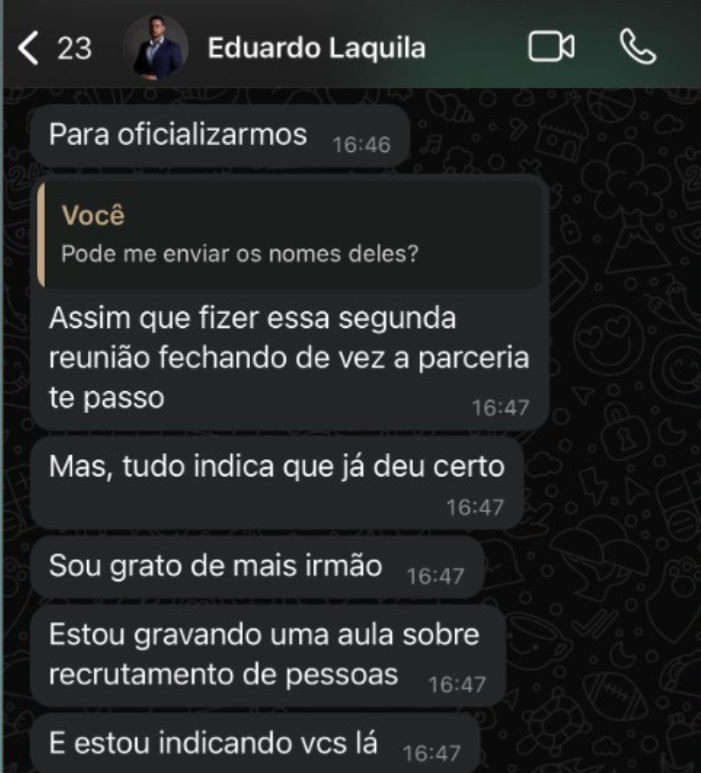 Mensagem de Eduardo Laquila sobre o fechamento da parceria com a Septem